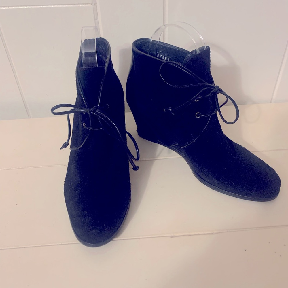 Stuart Weitzman Suede Wedge Ankle Boots